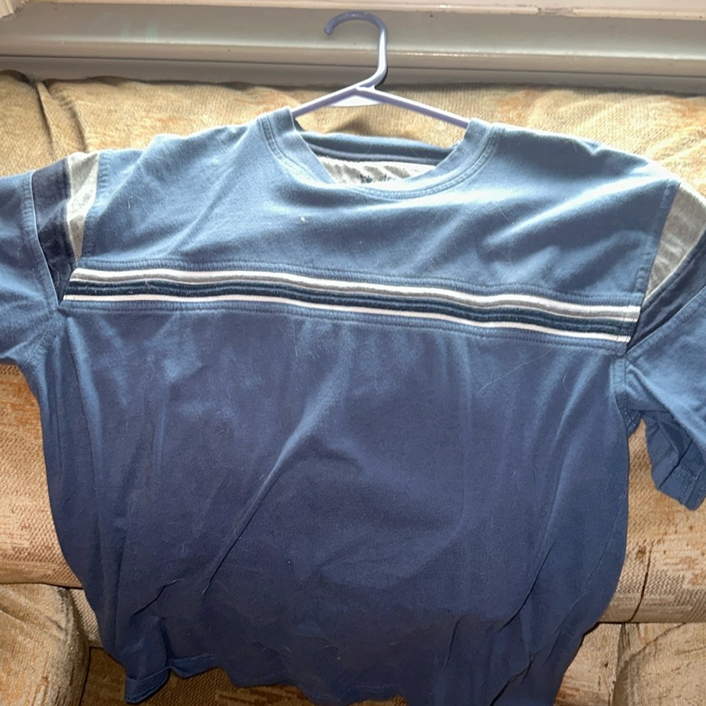 Vintage blue striped shirt shirt